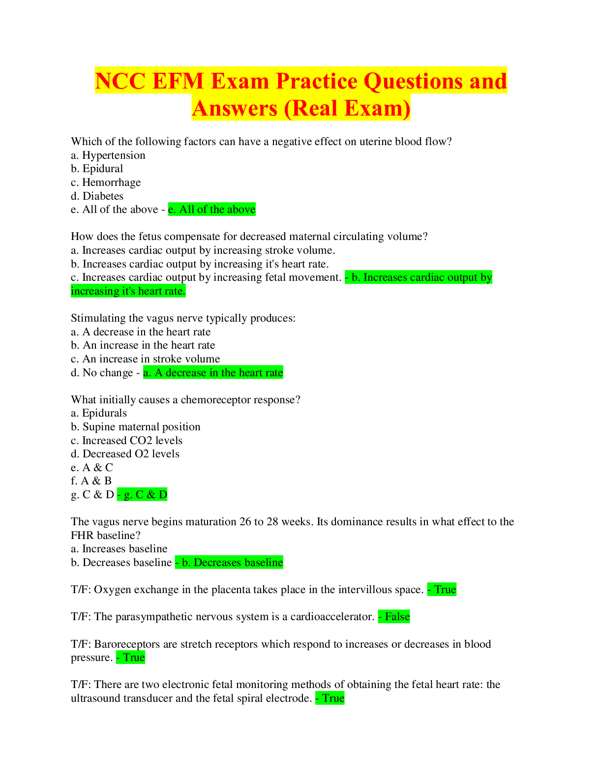 Preview image for NCC EFM Exam Practice Questions and Answers (Real Exam)